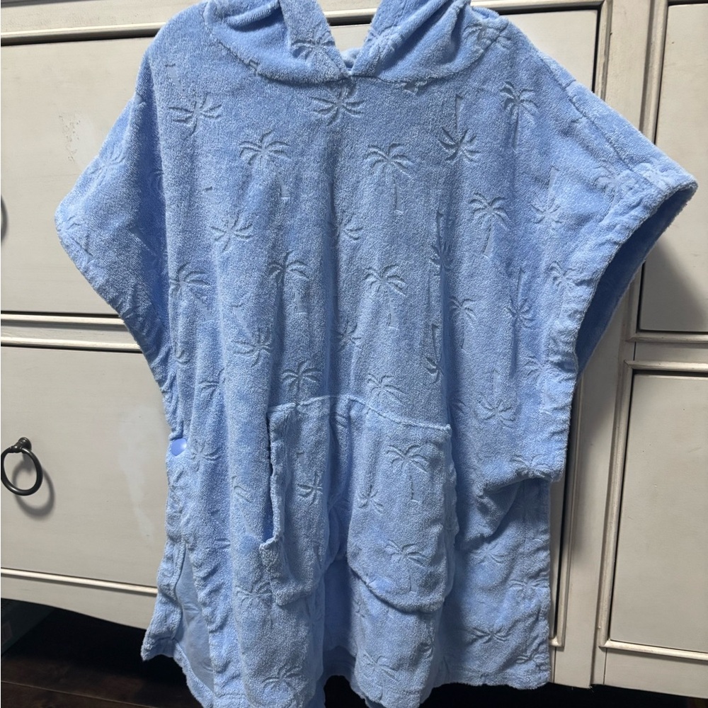 Kids Joe Fresh Light Blue Hooded Towel Poncho unisex size 7-8